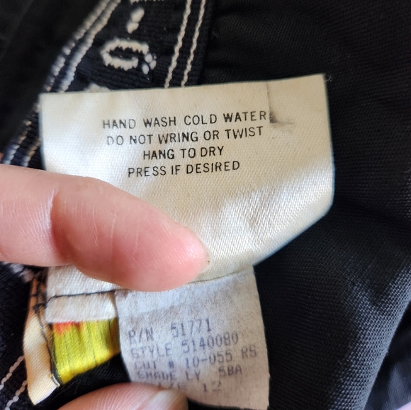 Vtg Gene Ewing Bis Black Fringe Beaded Tiered Prairie Western Cottage Maxi Skirt - Picture 9 of 9